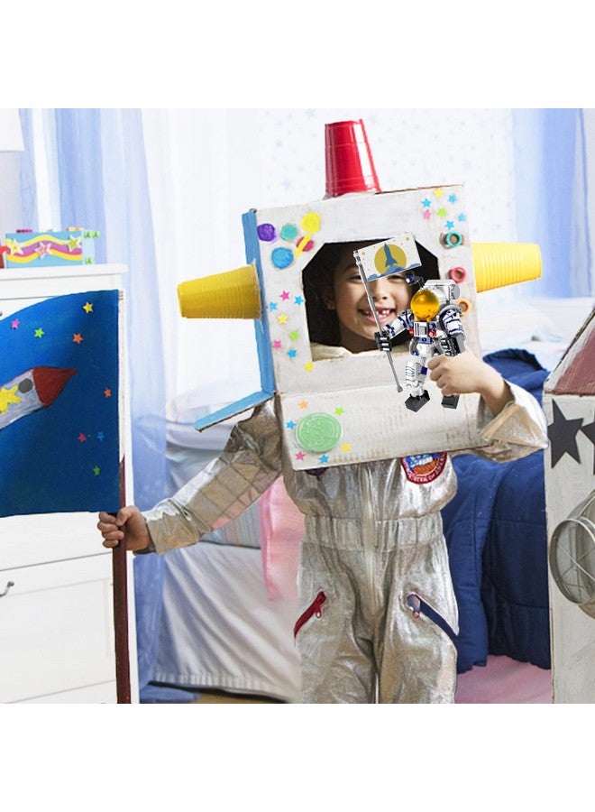 Astronaut Toys Building Kit For Kids And Adults-229Pcs Building Block Astronaut Figure Holding The Flag With Movable Joints, Diy Spaceman Assembly Construction Stem Toy City Space Building Set
