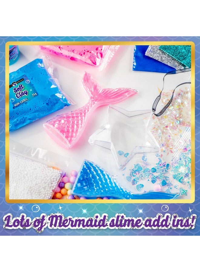 Mermaid Shimmer Slime Kit For Girls, Mythical Slime Pack To Make Shimmery Glow In The Dark Slime, Fun Xmas Mermaid Gifts For Girls