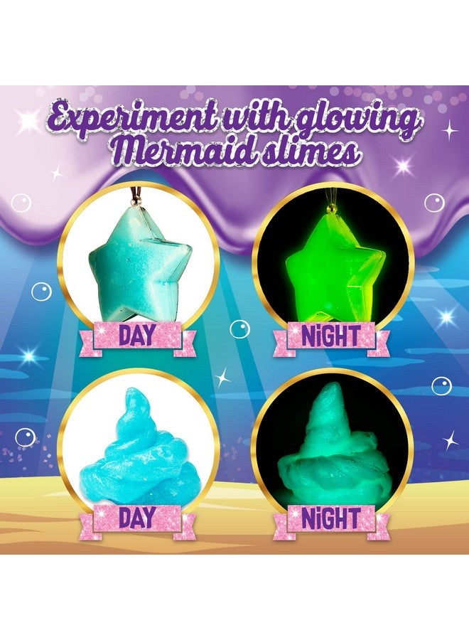 Mermaid Shimmer Slime Kit For Girls, Mythical Slime Pack To Make Shimmery Glow In The Dark Slime, Fun Xmas Mermaid Gifts For Girls