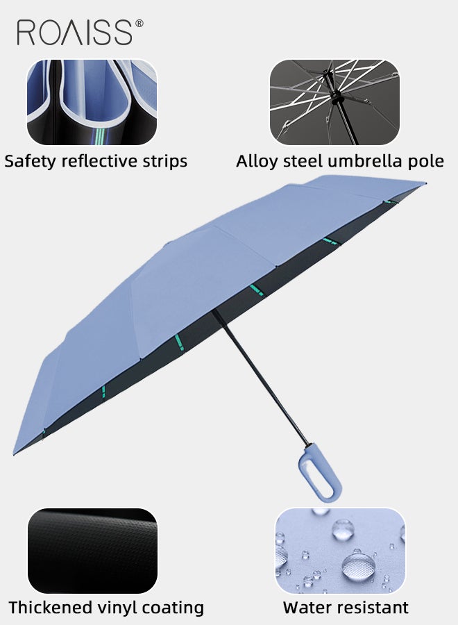 60 Rib Fully Automatic Umbrella for Men Women Reverse Folding Dual Purpose Umbrella with Nano Waterproof Coating and Black Vinyl Layer Sun Protection Umbrella Cloth Highly Efficient Insulation UPF50+