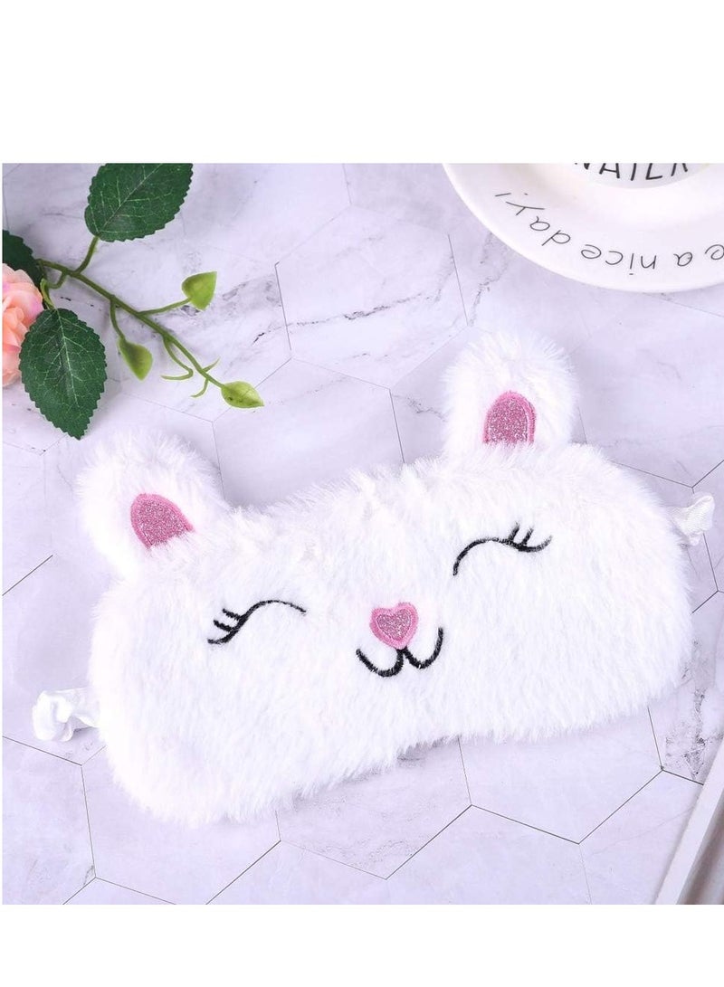 3D Ultra Soft Comfortable Eye Masks Animal, 6 PCS Sleeping Cover Fluffy Plush Sleep for Travel Nap Breathable Eyeshade Cartoon Kids Adult