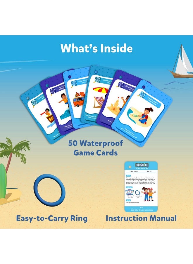 Card Game - Found It Beach, Scavenger Hunt For Kids, Boys, Girls And Families Who Love Board Games, Educational Toys, 50 Waterproof Cards, Travel Game, Gifts For Ages 4, 5, 6, 7