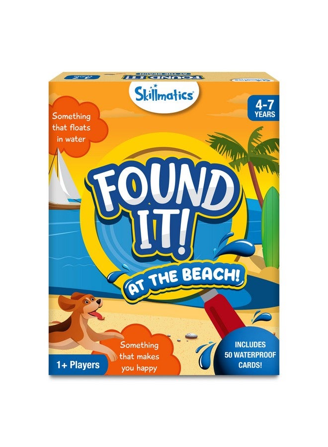 Card Game - Found It Beach, Scavenger Hunt For Kids, Boys, Girls And Families Who Love Board Games, Educational Toys, 50 Waterproof Cards, Travel Game, Gifts For Ages 4, 5, 6, 7