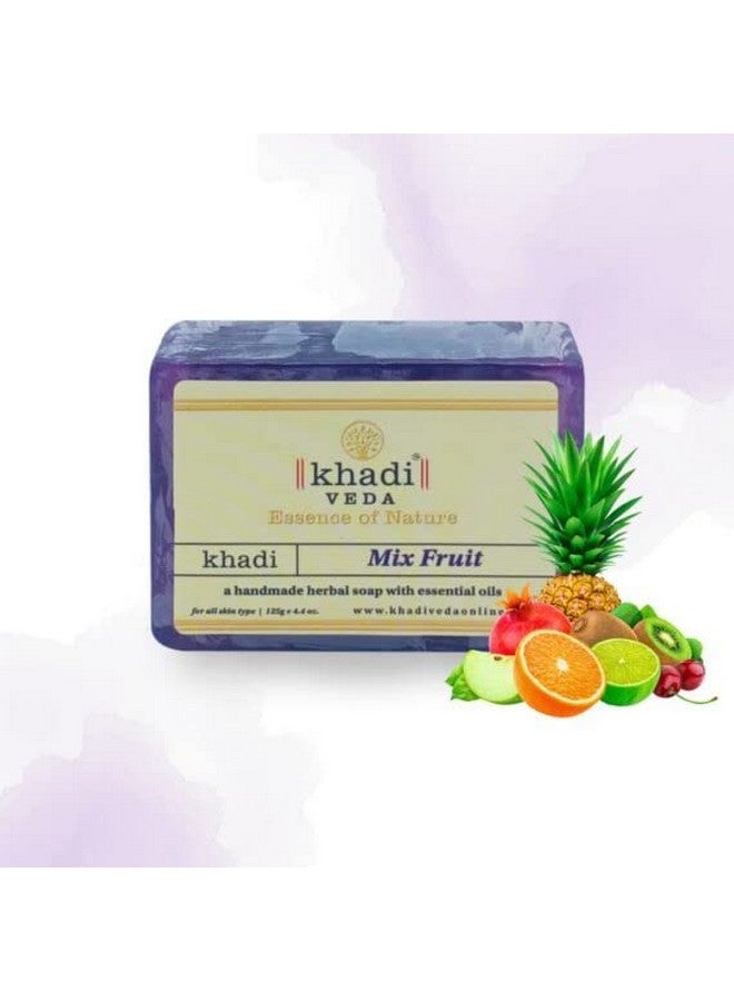 Mix Fruit Herbal Hand Made Bathing Soap Bar For Skin Complexion Lightening 125 Gm Each(Pack Of 6)