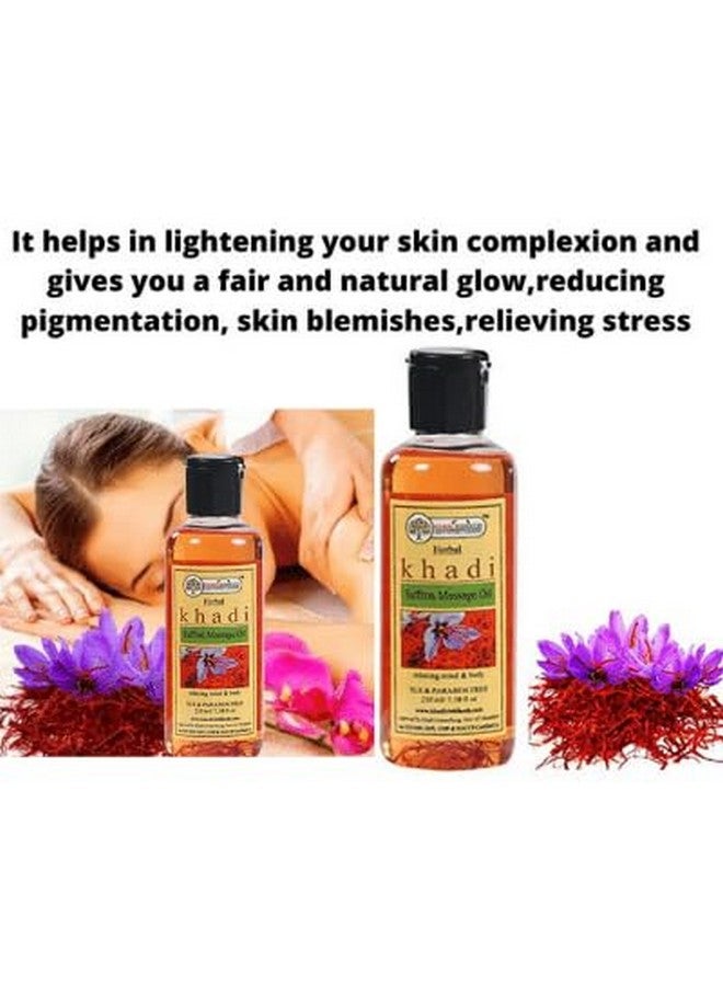 Hebal Saffron Massage Oil For Full Body,Remove Dead Skin Cell | Skin Glowing Brighten Complexion | Redcuing Acne & Stress | Relieves Pain-Paraben Free-210Ml-Women/Men