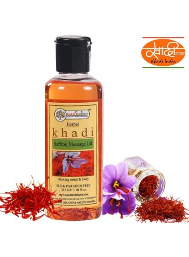 Hebal Saffron Massage Oil For Full Body,Remove Dead Skin Cell | Skin Glowing Brighten Complexion | Redcuing Acne & Stress | Relieves Pain-Paraben Free-210Ml-Women/Men