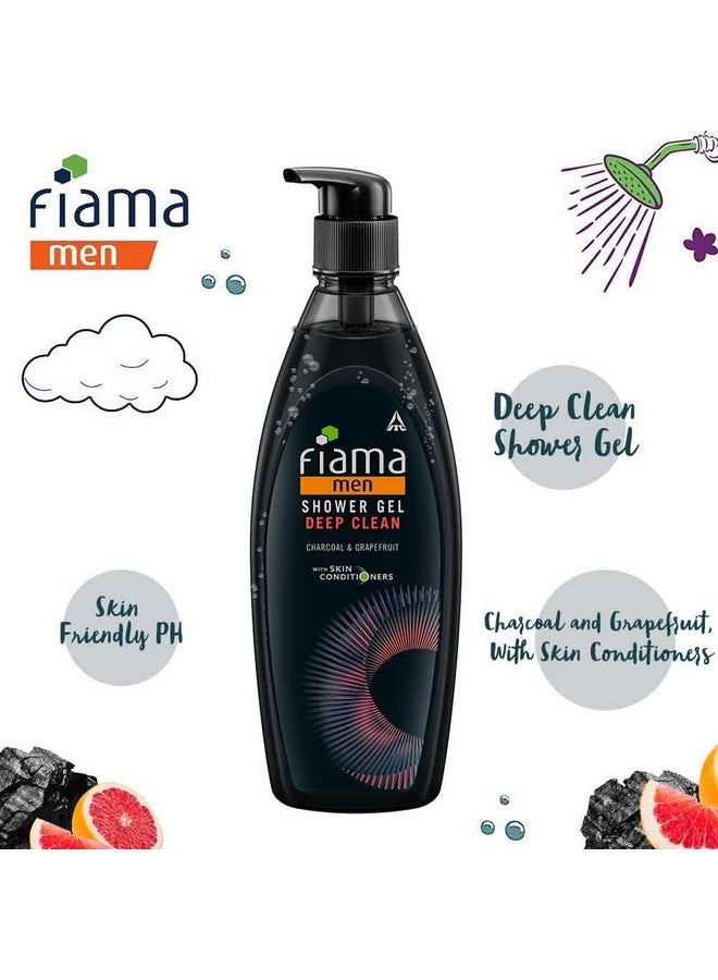 Men Body Wash Shower Gel Deep Clean 500Ml Body Wash For Men With Skin Conditioners And Goodness Of Charcoal & Grapefruit For Clean & Clear Skin Mens Moisturising Bodywash For Dry Skin