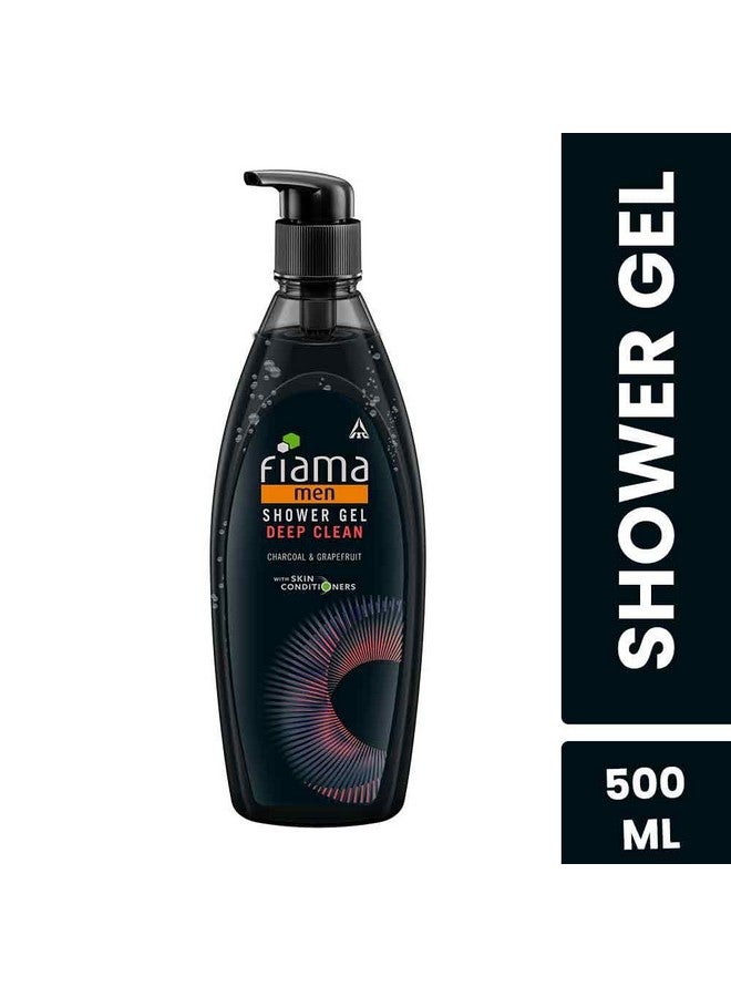 Men Body Wash Shower Gel Deep Clean 500Ml Body Wash For Men With Skin Conditioners And Goodness Of Charcoal & Grapefruit For Clean & Clear Skin Mens Moisturising Bodywash For Dry Skin