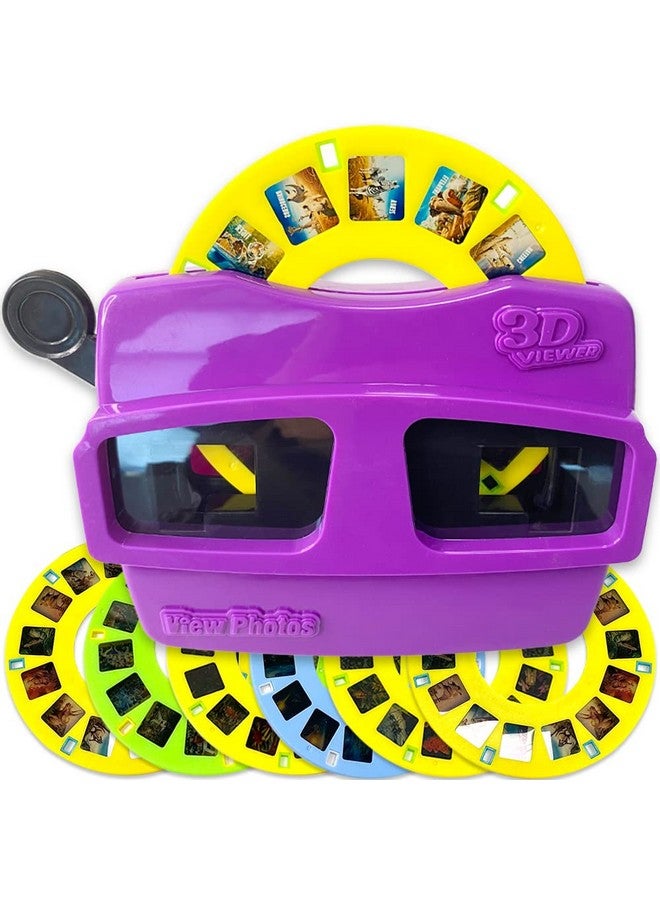 3D Viewer Toy Viewfinder With 6 Reels - View Masters For Kids - 84 Hd Images 3D Reel Viewer With Baseball, Flowers, Space, Dinosaurs & Animals Slides - Slide Viewer In Vibrant Colors