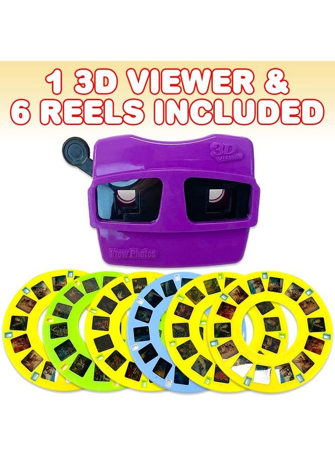 3D Viewer Toy Viewfinder With 6 Reels - View Masters For Kids - 84 Hd Images 3D Reel Viewer With Baseball, Flowers, Space, Dinosaurs & Animals Slides - Slide Viewer In Vibrant Colors