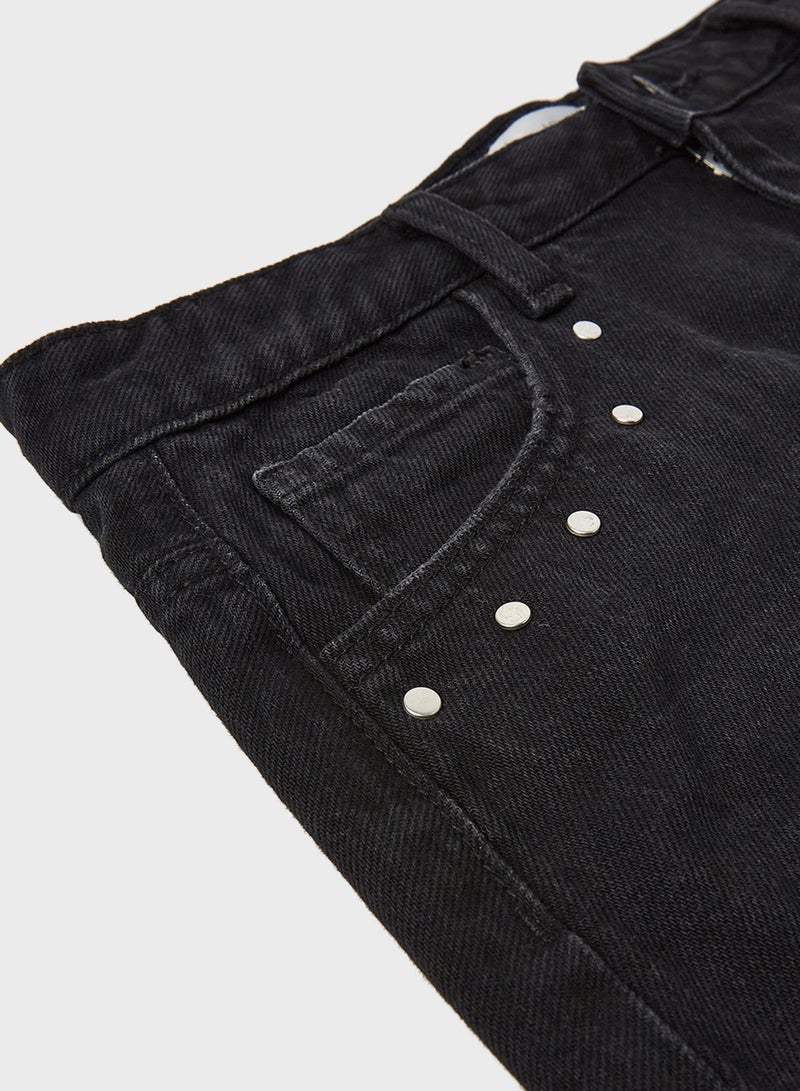 Youth Studded Denim Skirt