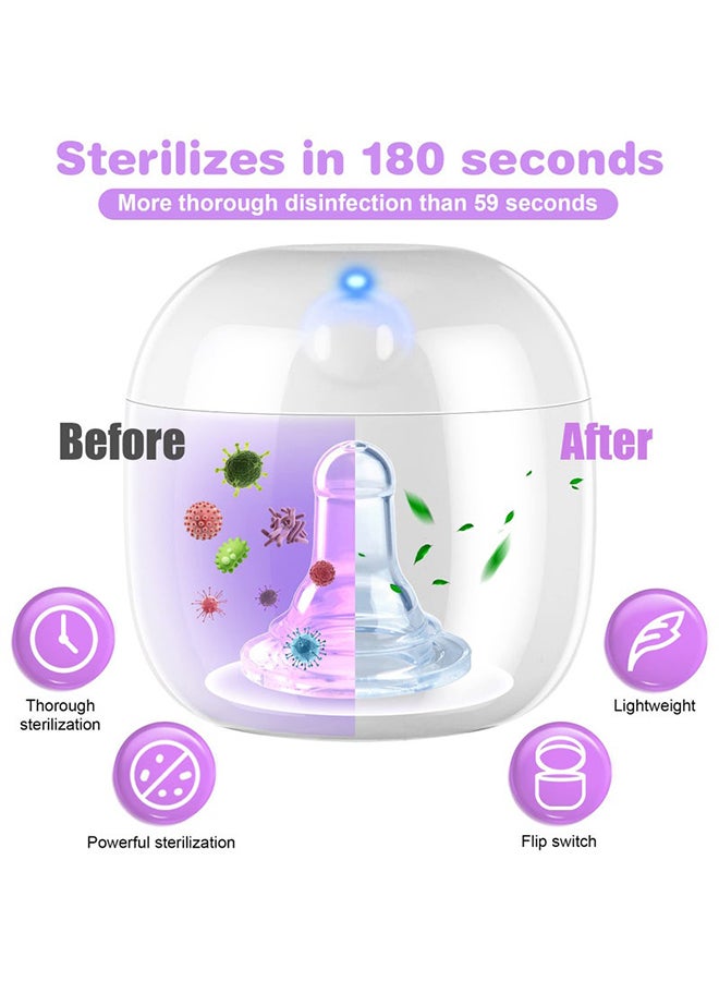 UV Sterilizer Box, Removes 99.99% Germs in 3 Minutes, Rechargeable, Mini UV Sterilizer Box for Baby Pacifier, Bottle Nipples, Teething, Headphones, Keys