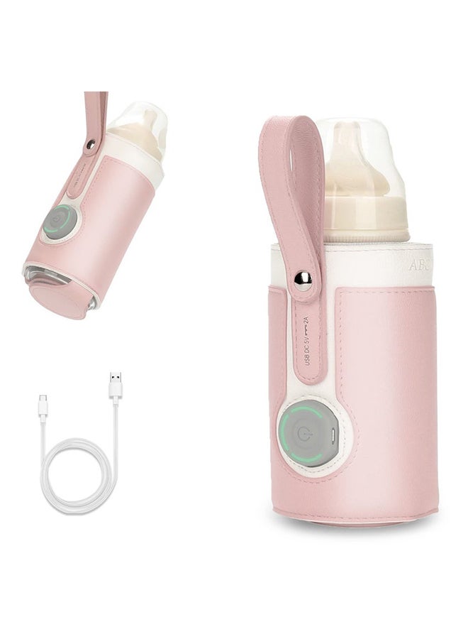 Portable Bottle Warmer, Bottle Warmer with 2A USB Wall Charger, with 3 Temperature Control, USB Baby Bottle Warmer for Breastmilk or Formula for Travel and Other Outdoor Activities