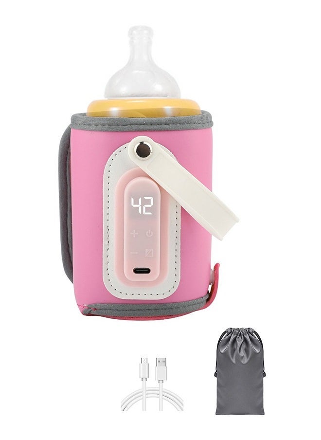 Baby Portable Milk Heat Keeper Warmer With LED Display - Pink