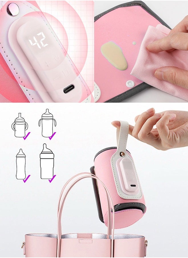 Baby Portable Milk Heat Keeper Warmer With LED Display - Pink