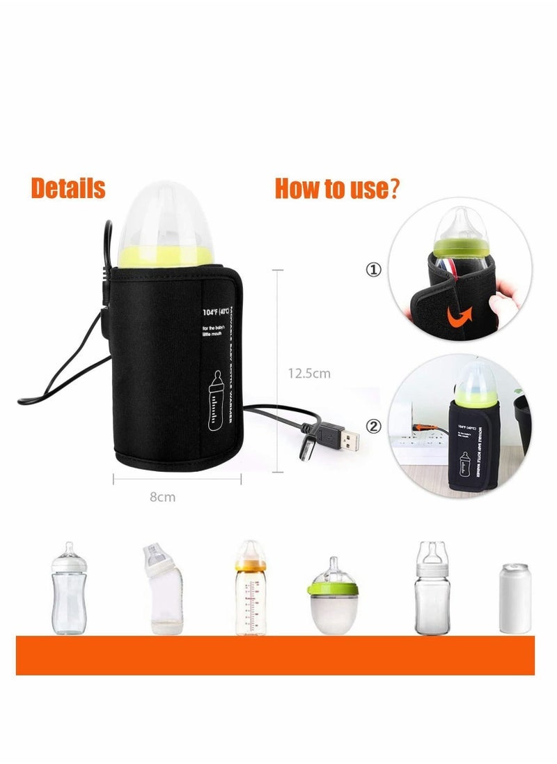 Bottle Warmer Bag, Baby Bottle Warmer Insulation Cover, Portable USB Car Baby Bottle Insulator