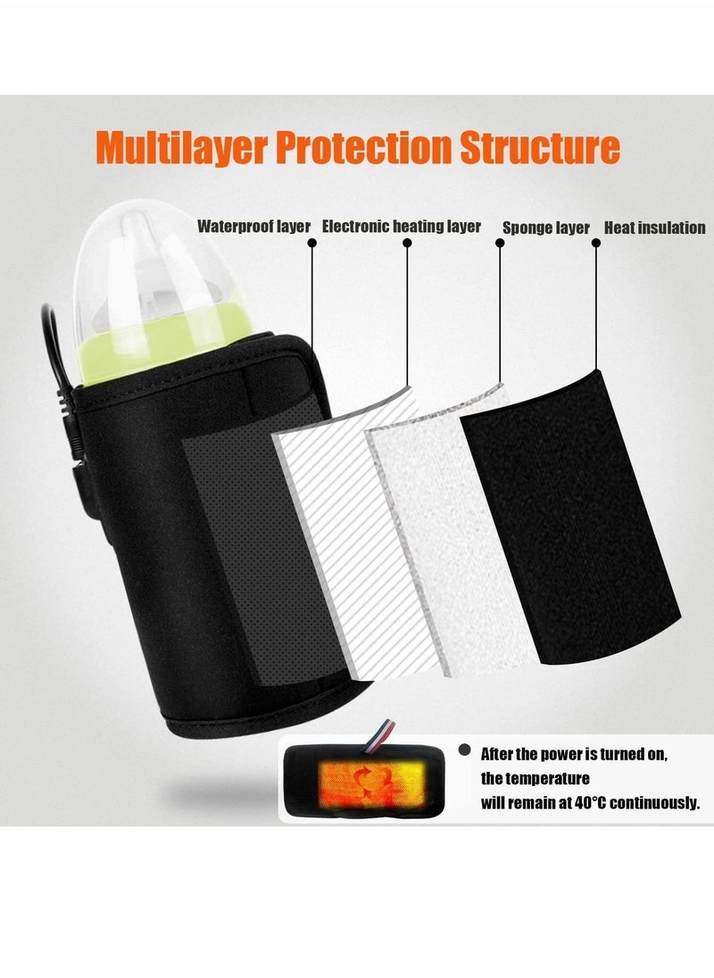 Bottle Warmer Bag, Baby Bottle Warmer Insulation Cover, Portable USB Car Baby Bottle Insulator