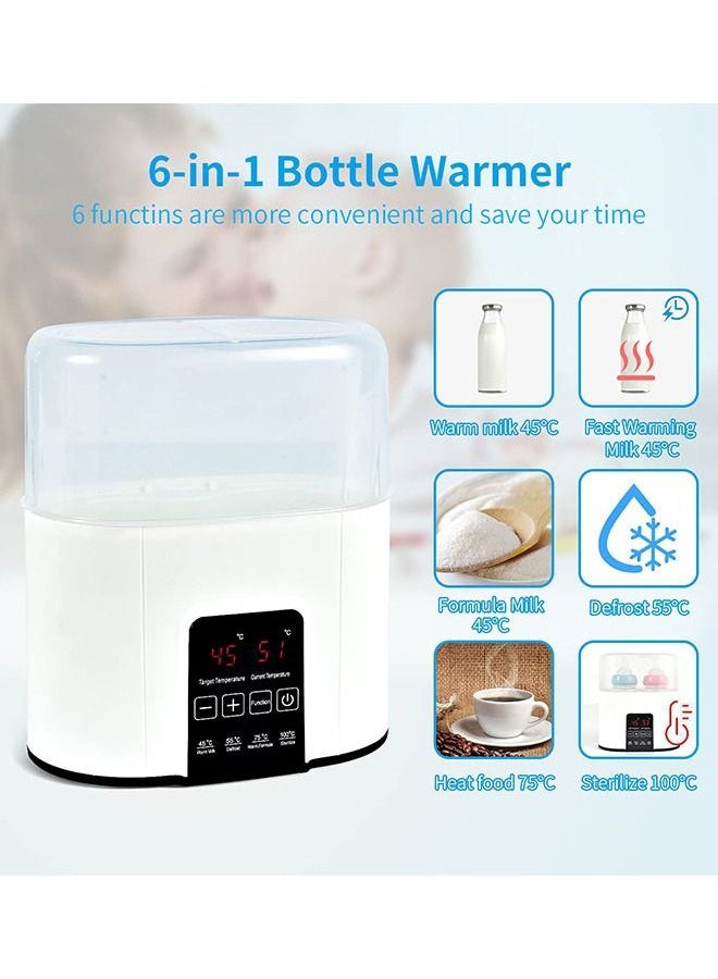 6-In-1 Multifunctional Bottle Warmer With Timer - White