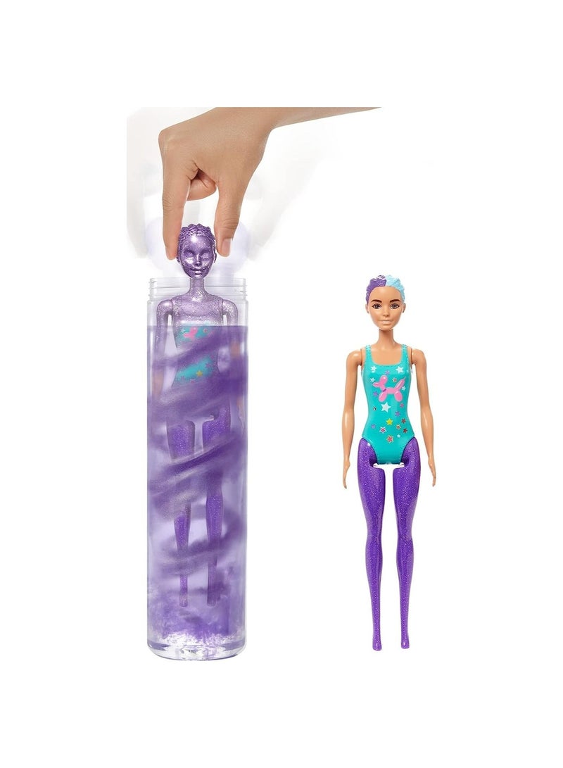 Barbie Color Reveal Doll, Glittery Purple with 25 Hairstyling & Party-Themed Surprises Including 10 Plug-in Hair Pieces