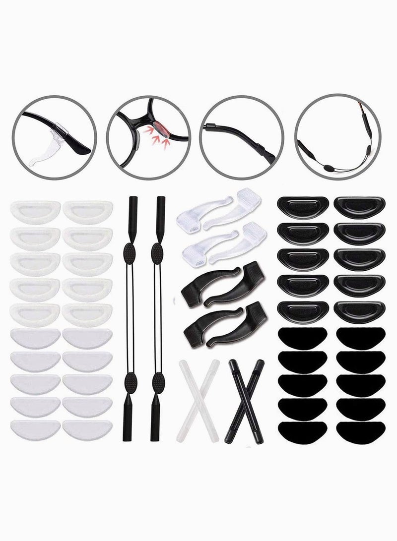 27 Pairs Eyeglasses Repair kit Adhesive Eyeglass Nose Pads Silicone Anti-Slip Glasses, Glasses Nose Grips, Hook Grip Holder Silicone Anti-Slip Round Eyeglass Retainer