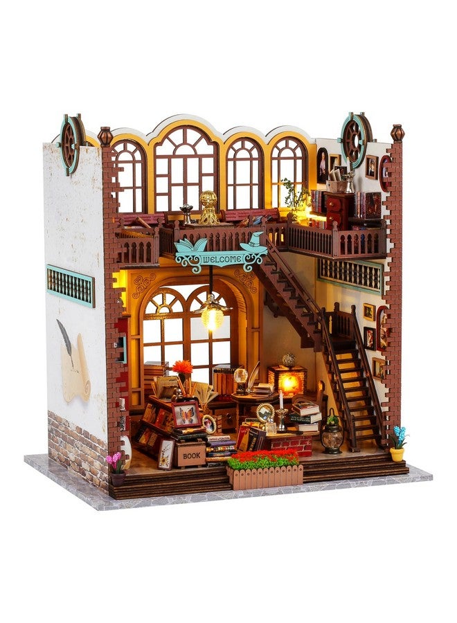 Diy Miniature Wooden Dollhouse Kit: Magic Book Store Book Nook Kit With Furniture And Led - Great Handmade Crafts Model Building Kit Decor Adults Teens Birthday