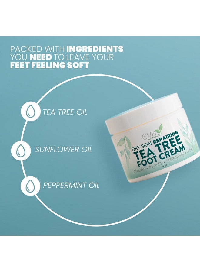 Tea Tree Foot Cream Foot Lotion With Peppermint Menthol And Spearmint Soothing Foot Cream Treatment For Dry Cracked Heels And Feet