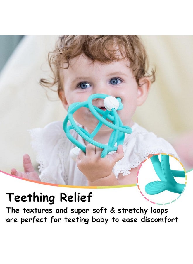 Teething Toys 6-12 Months, 2 In 1 Snail Baby Teether & Rattle Toys 3-6 Months, Silicone Infant Teethers For Babies 12-18 Months, Newborn Sensory Teething Toys, Bpa Free Baby Chew Toy, Teal