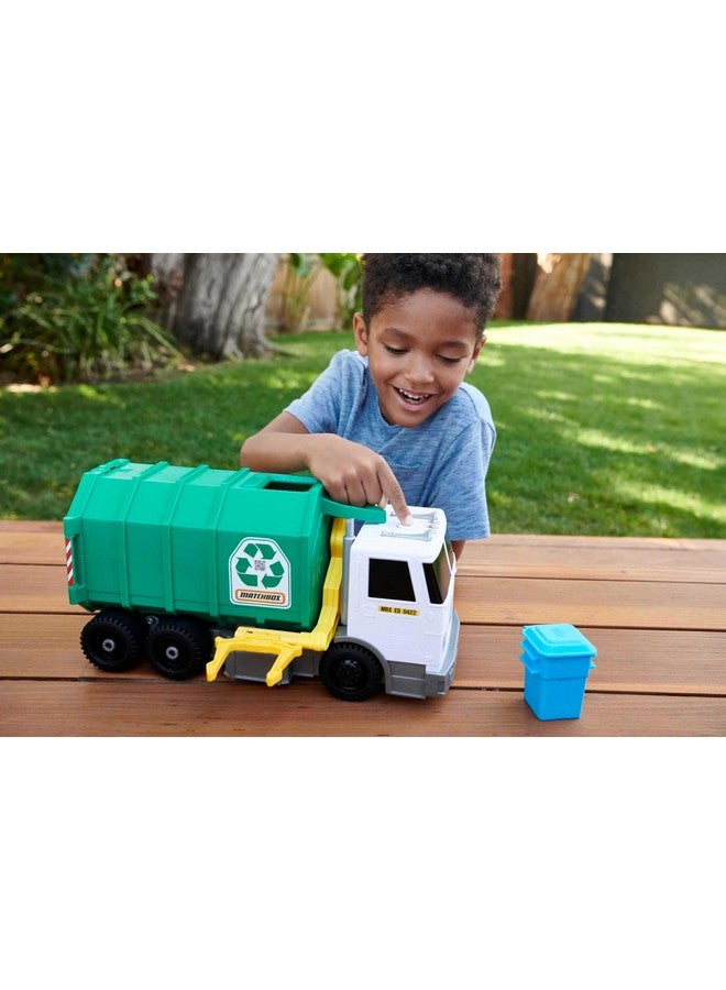 15-Inch Recycling Truck, Lights & Sounds, Toy Cards For Kids Made From 80% Iscc-Certified Plastic* (*Mass Balance Approach)