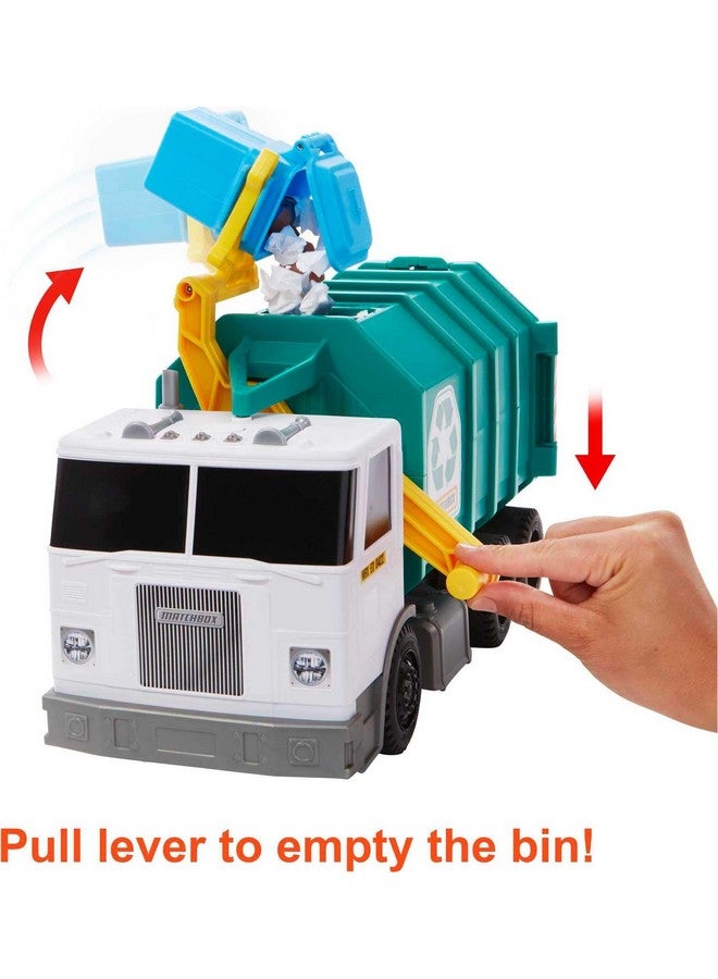 15-Inch Recycling Truck, Lights & Sounds, Toy Cards For Kids Made From 80% Iscc-Certified Plastic* (*Mass Balance Approach)