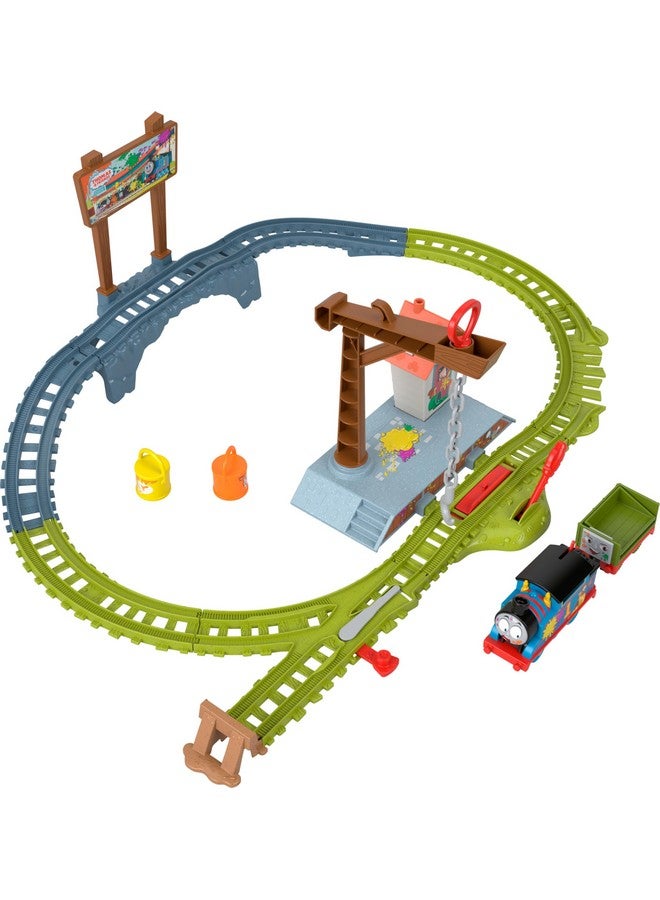 Motorized Toy Train Set Paint Delivery With Thomas & Troublesome Truck For Pretend Play Preschool Kids Ages 3+ Years