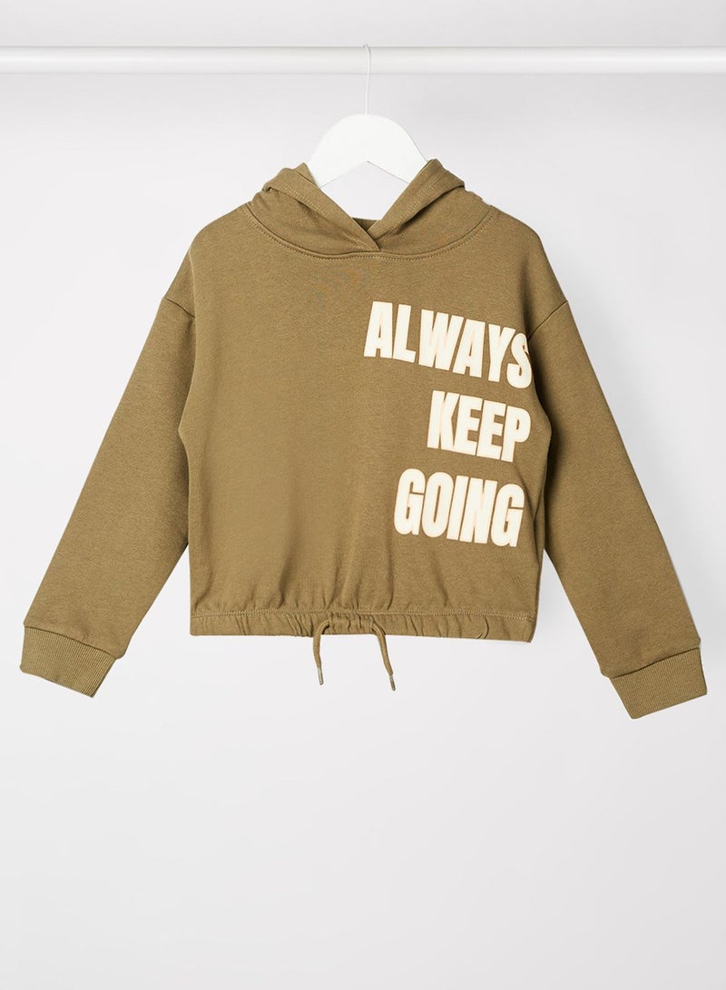 Kids Slogan Relaxed Hoodie