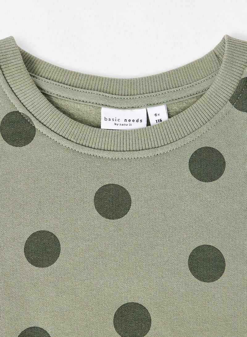 Kids Polka Dot Long Sleeve Sweatshirt