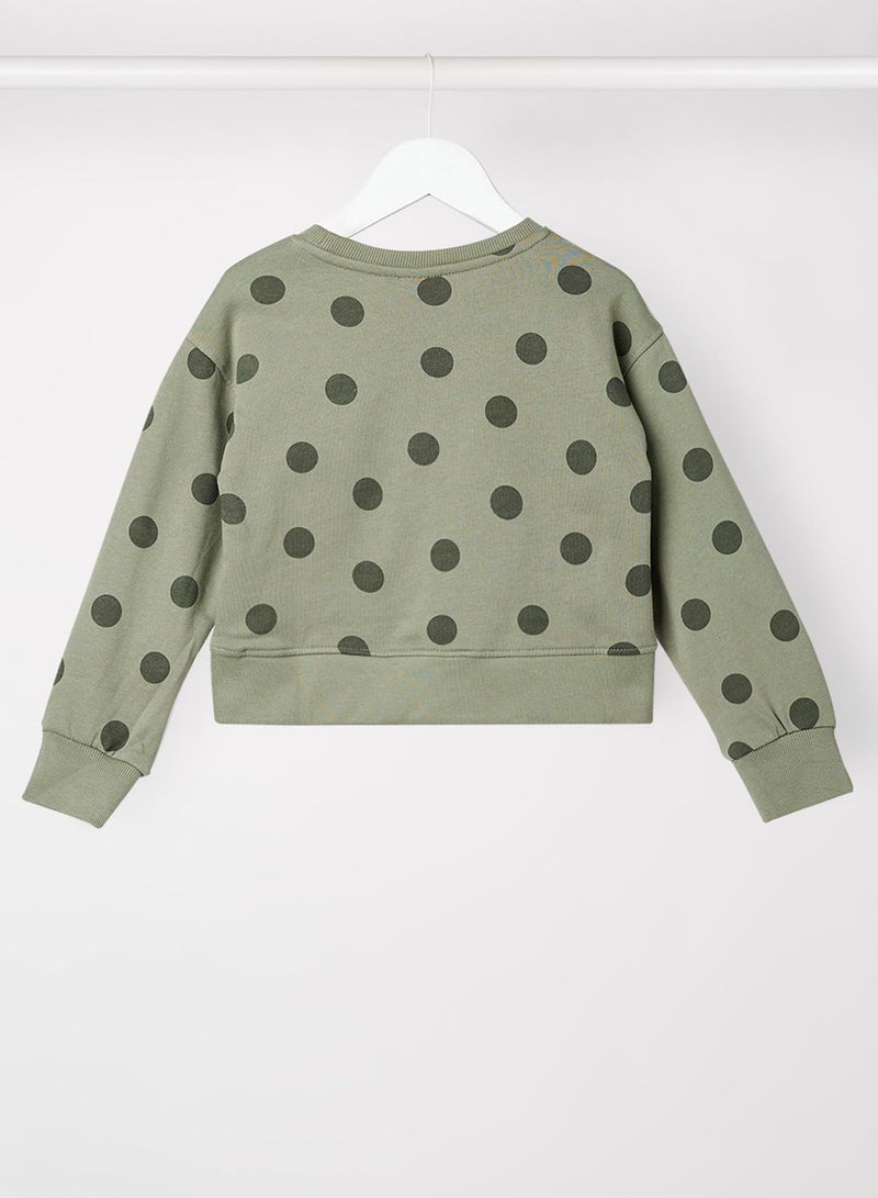 Kids Polka Dot Long Sleeve Sweatshirt