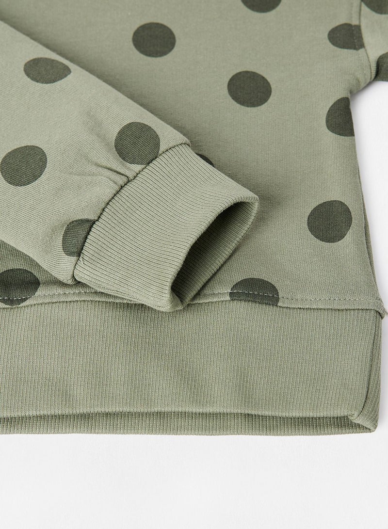 Kids Polka Dot Long Sleeve Sweatshirt