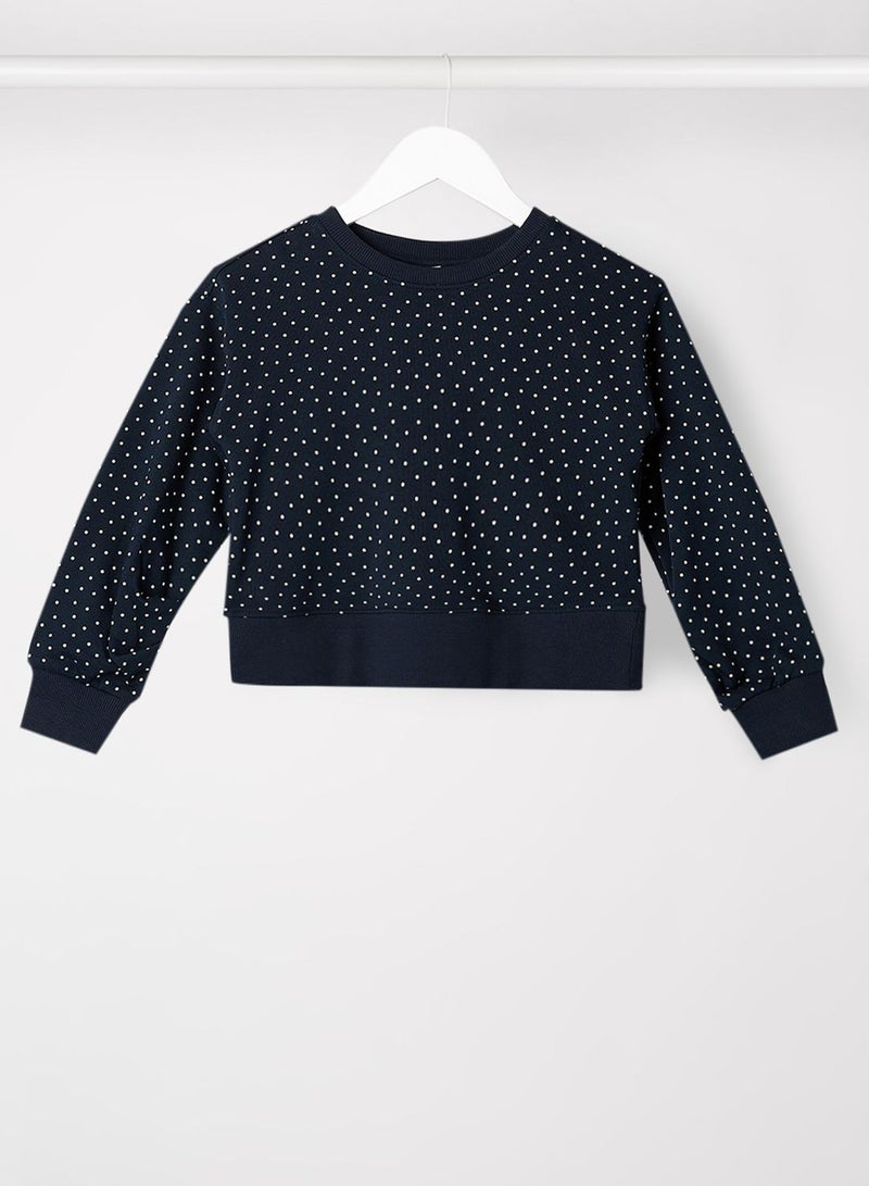 Kids Polka Dot Long Sleeve Sweatshirt