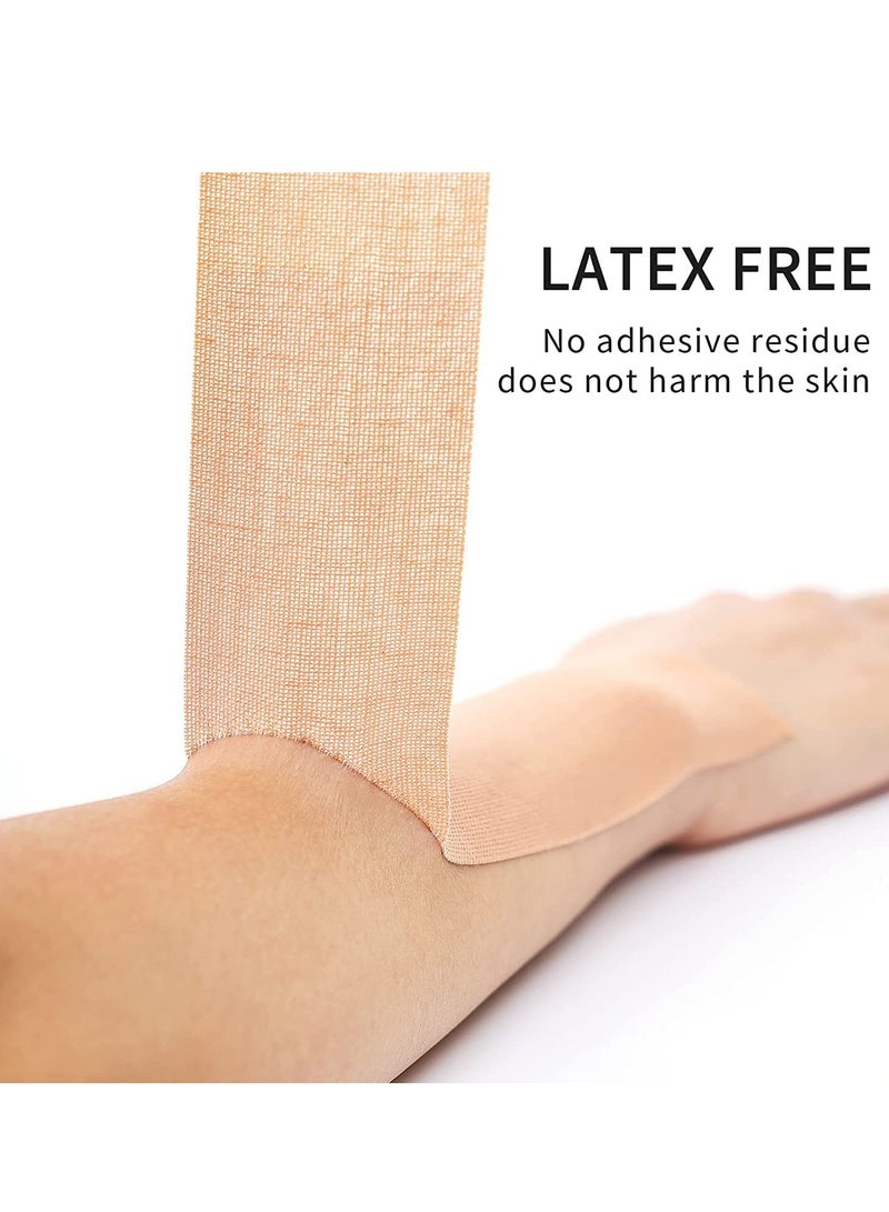 Kinesiology Tape Waterproof Athletic Sports for Knee Shoulder, and Ankle Elbow for Pain Relief Latex Free Roll Beige 2 Uncut Rolls