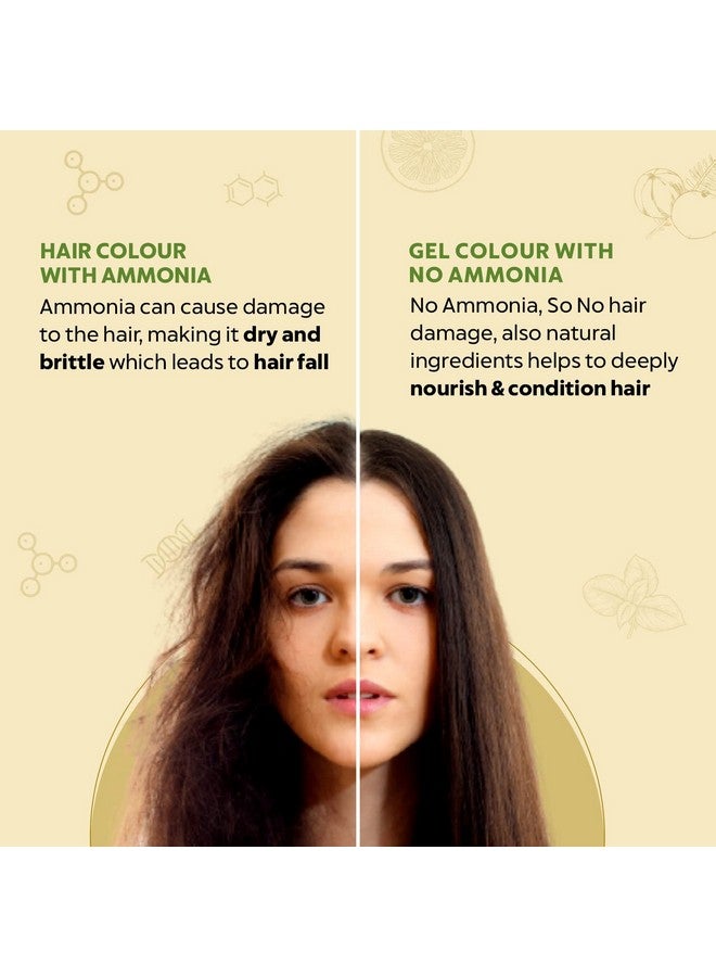 Damage Free Natural Gel Hair Colour For Women | Ammonia & Ppd Free Organic Hair Colour With 100% Grey Coverage, Long Lasting Conditioning Hair Color | Black 1.00 Pack Of 4