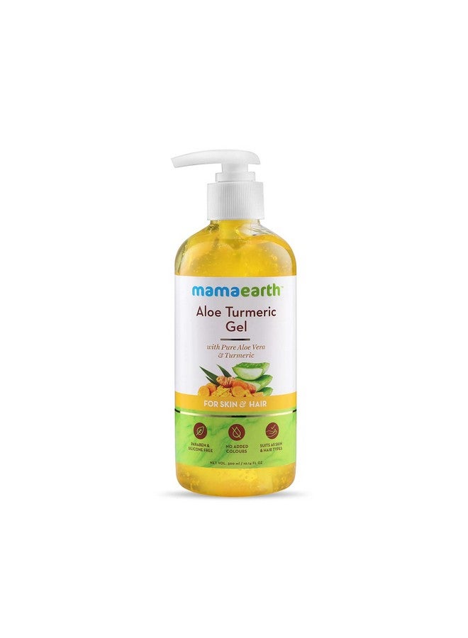 Aloe Turmeric Gel From 100% Pure Aloe Vera For Face Skin & Hair With Turmeric & Vitamin E (300 Ml)