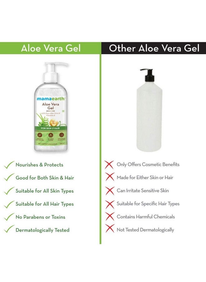 Aloe Vera Gel - 300Ml | For Face, With Pure Aloe Vera & Vitamin E For Skin And Hair | All Skin Type