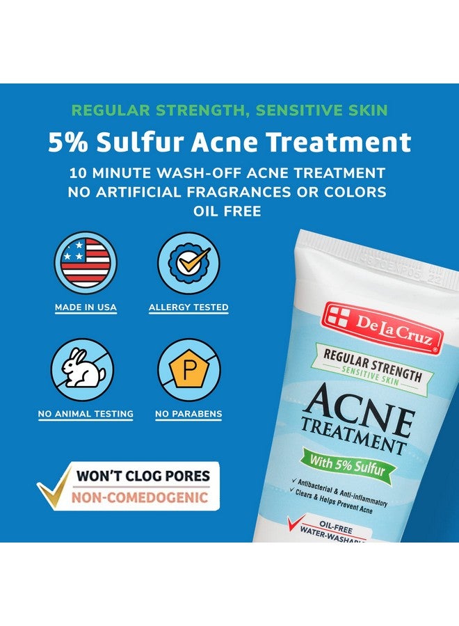 5% Sulfur Ointment Cystic Acne Treatment For Face And Body Daily 10 Min Spot Treatment Mask Safe And Effective Game Changing Hormonal Acne Treatment That Clears Up Pimples 2.6Oz Tube