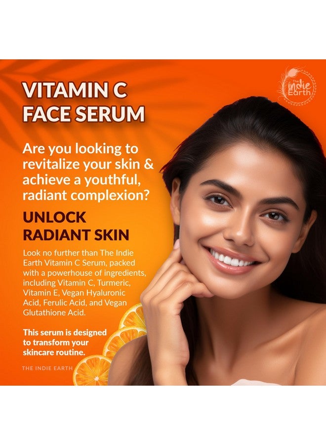 Vitamin C Serum With Turmeric Vitamin E Vegan Hyaluronic Acid Ferulic Acid And Vegan Glutathione Acid Serum (30 Ml) Best Vitamin C Serum Best Fairness Serum