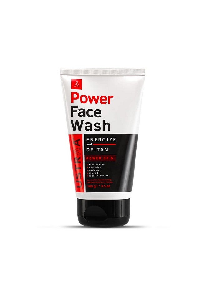 Power Face Wash - 100G - Energize & De-Tan | Dermatologically Tested | Removes Dead Skin, Brightens Skin & De-Tan Cream For Men- 50G | For Effective Tan Removal & Even Skin Tone | No Bleach.