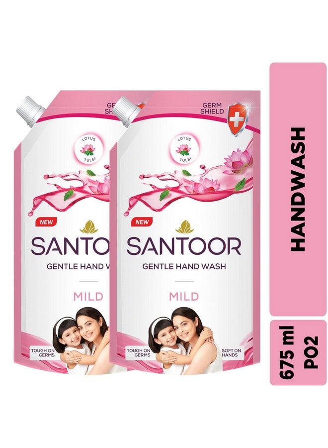 Mild Gentle Hand Wash With Goodness Of Lotus & Tulsi| Rich Lathering Formula With Anti-Bacterial Properties| Soft On Hands| Soothes & Hydrates Skin (675Ml, Pack Of 2)