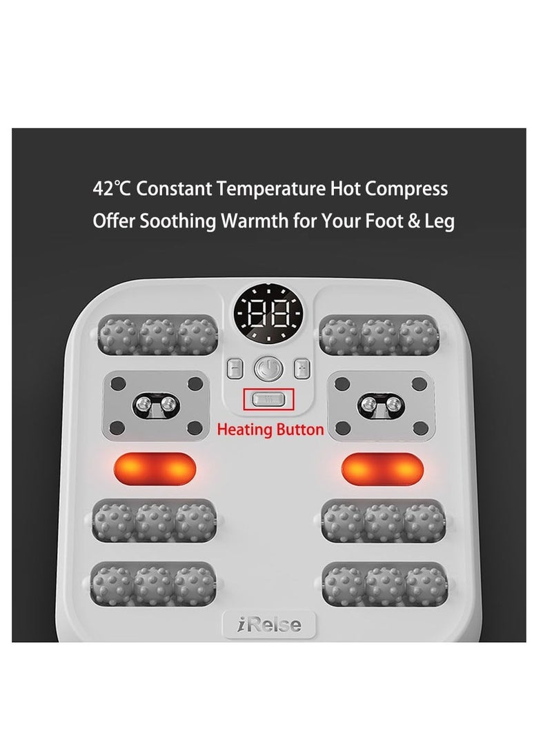 Foot Massager Electric Feet Massager With Heating 10 Itensities Foot Acupoint Massager Cordless Foot Relaxation Machine USB Rechargeable Body Massager for Foot Leg Calf Meridian Therapy Instrument