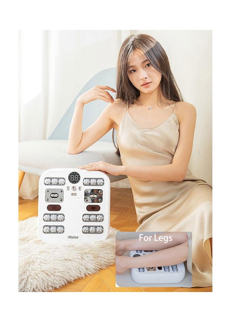 Foot Massager Electric Feet Massager With Heating 10 Itensities Foot Acupoint Massager Cordless Foot Relaxation Machine USB Rechargeable Body Massager for Foot Leg Calf Meridian Therapy Instrument