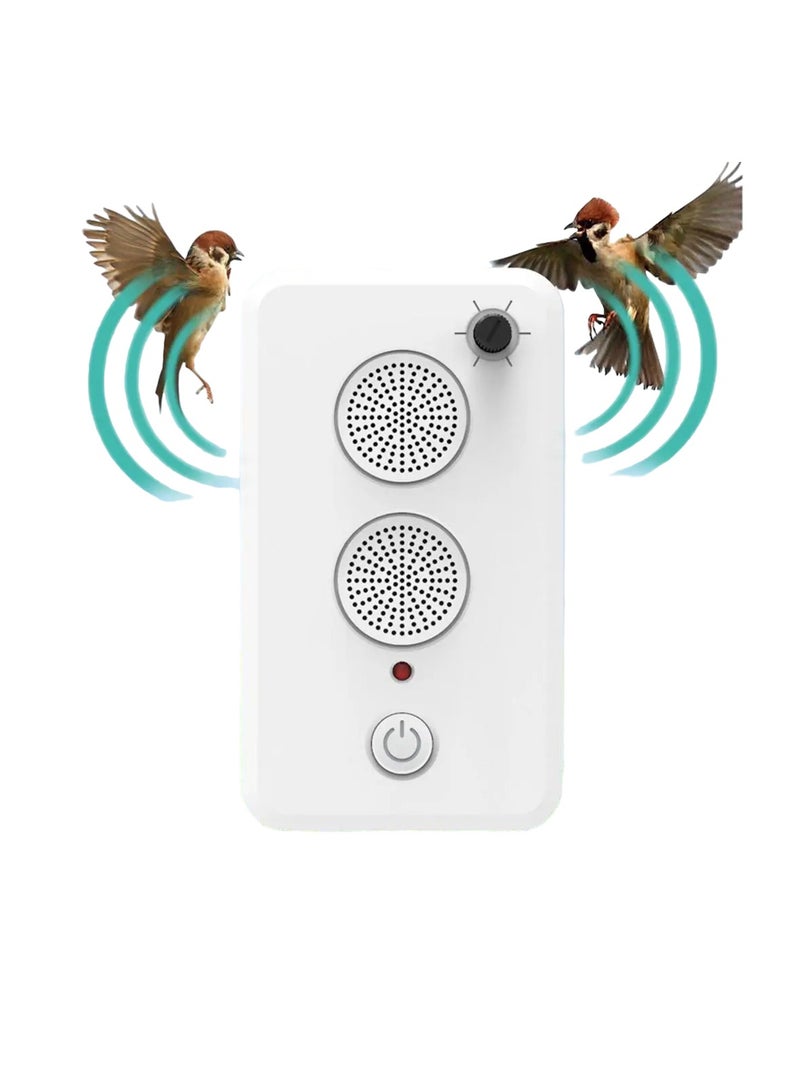 USB Rechargeable Bird Repeller, Adjustable Ultrasonic Animal Repelling Device, Durable Large Capacity Battery Outdoor Anti Bird Repellent For Deterring  Birds And Animals, (1pc, White)