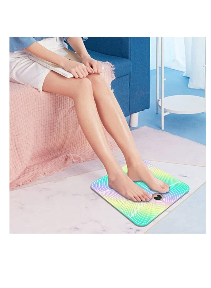 Portable USB Rechargeable Foot Massager for Improved Circulation Electrode Stimulator Mat Perfect for Men and Women