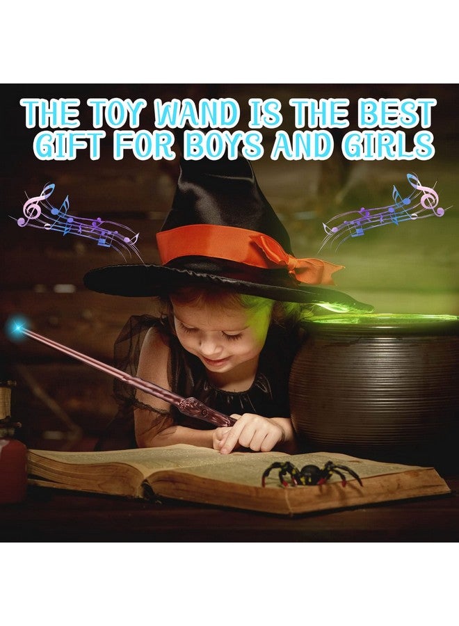 10 Pieces Light Up Magic Wizard Wands Sound Illuminating Toy Wand 14.6 Inch Witch Wand For Kids Halloween Birthday Gifts Cosplay Party Costume Accessories (Brown)