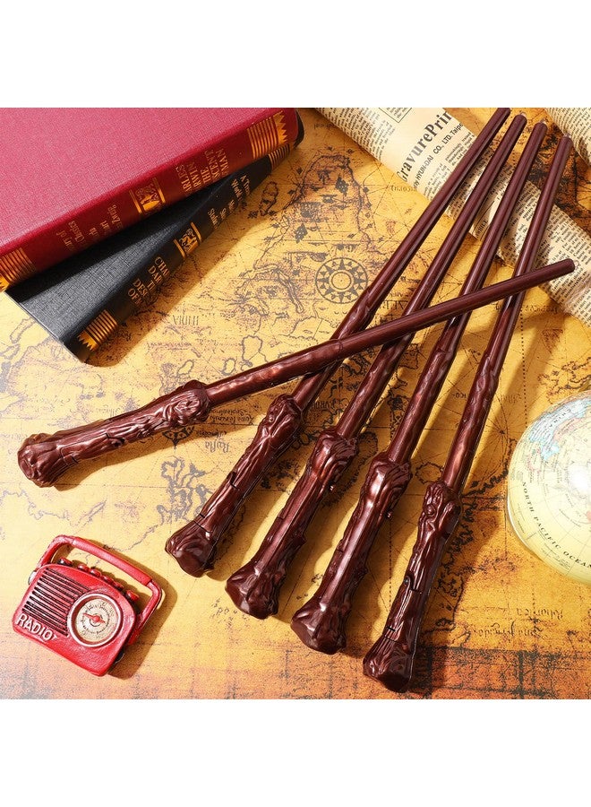 10 Pieces Light Up Magic Wizard Wands Sound Illuminating Toy Wand 14.6 Inch Witch Wand For Kids Halloween Birthday Gifts Cosplay Party Costume Accessories (Brown)