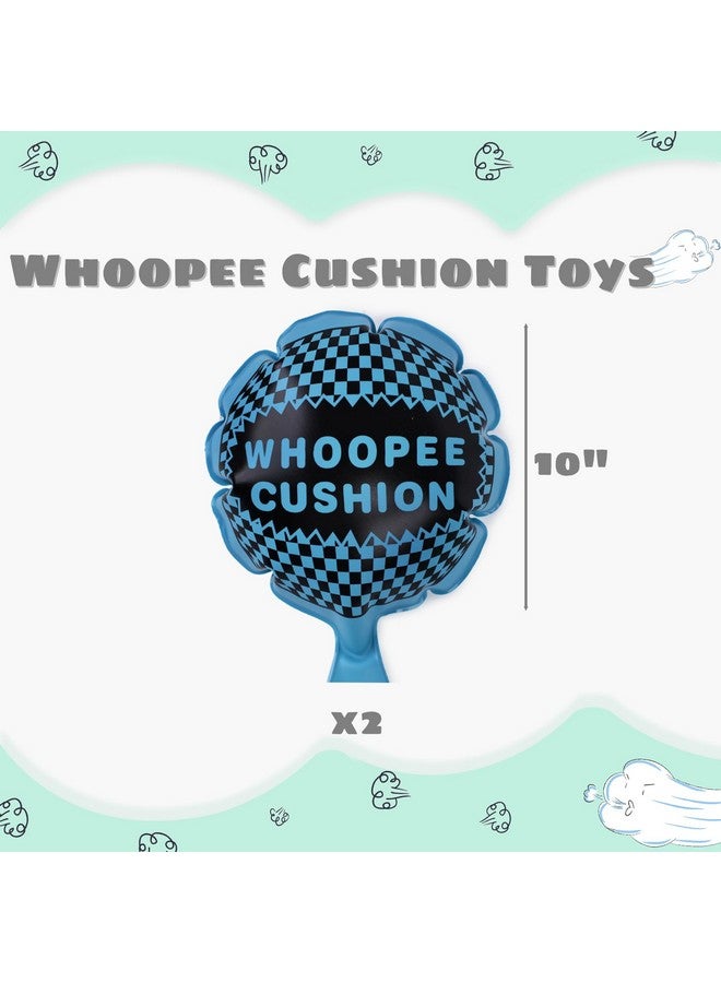 2Pcs Whoopee Cushions, 10 Inch Fun Toys Blue Fart Pillow Prank Toys For Novelty Party Favor Kids